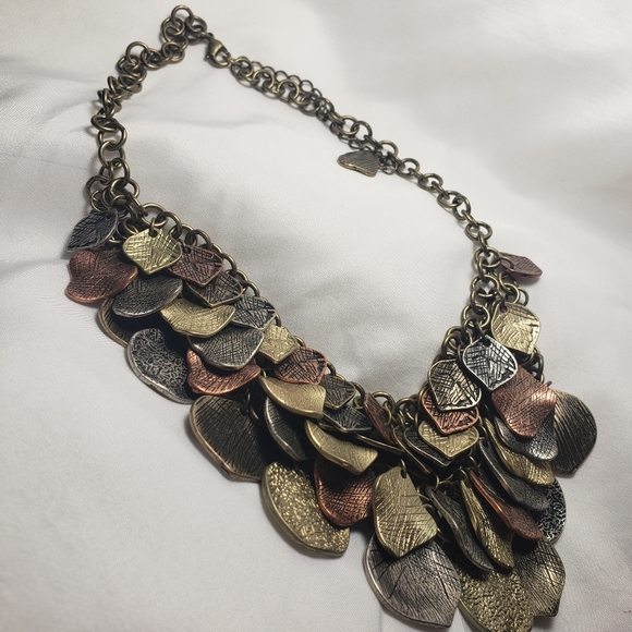 Mixed Metal Statement Necklace - Picture 2 of 7